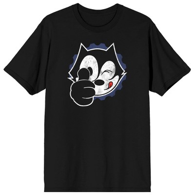 Felix the Cat Thumbs Up Adult Black Short-Sleeve Tee