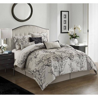 Nanshing 7pc Queen Georgia Comforter Set Black