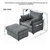 Compact Modern Chaise Lounge Chair with Storage Ottoman and USB Charging Ports for Living Room or Apartment -3irtyhousy - 4 of 4