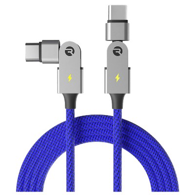 Raycon® Magic Spin Pro 100-Watt USB-C® to USB-C® Charge and Sync Cable, 6.6 Ft. (Blue)