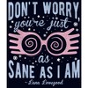 Girl's Harry Potter Just As Sane As Luna Lovegood T-Shirt - 2 of 4