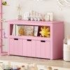 Costway Storage Cabinet 3 Drawer Chest w/Wheels Large Storage Cube Shelf - 2 of 4