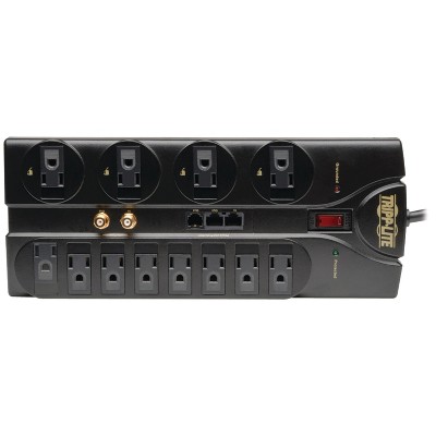 Tripp Lite 12-Outlet Black Surge Protector with Alarm and Data Line Protection