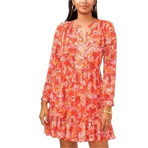 Vince Camuto Womens Tiered Floral Baby Doll Dress - 1 of 1