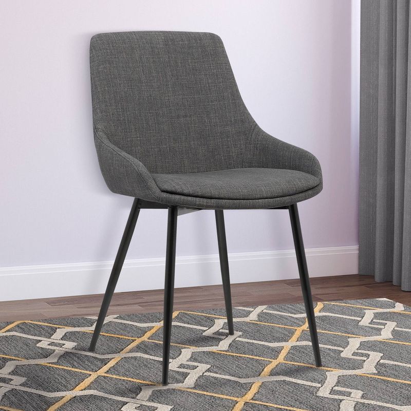 Mia Contemporary Fabric Dining Chair Charcoal - Armen Living, 5 of 7