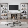 Industrial Bookshelf Wood Bookcase 6 Tier Storage Open Rack Shelf with Metal Frame Tall Standing Bookshelves Large Grey Display Rack Home Office - 4 of 4
