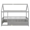 Gulches Twin Size House Roof Floor Bed - Solid Pine Wood Kids Bed with 20'' Safety Guardrails, Spacious Entrance, Grey, Easy Assembly - 3 of 4