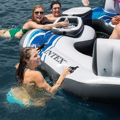 Intex Blue and White 5-Seat Inflatable Lounger with Cooler