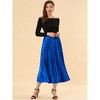 INSPIRE CHIC Women's Party Elastic Waist Metallic Shiny Accordion Pleated Midi Skirt - 3 of 4