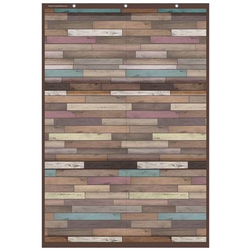 Teacher Created Resources® Reclaimed Wood Design Large 6 Pocket Chart, 26" x 38", 1 of 3