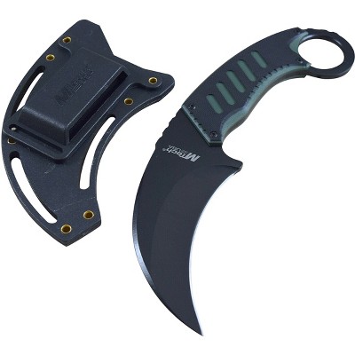 MTech USA Tactical Karambit Fixed Blade Neck Knife, G10, Black/Green, MT-665BG