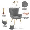 Yaheetech Set of 2 Boucle Accent Chair with Wood-tone Metal Legs for Livingroom - 4 of 4