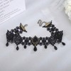 Black Lace Choker with Crystal for Women Halloween Party Costume Vintage Thick Necklace - 2 of 4