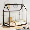 Twin Size Wood House Bed with Roof for Kids,Teens - 3 of 4