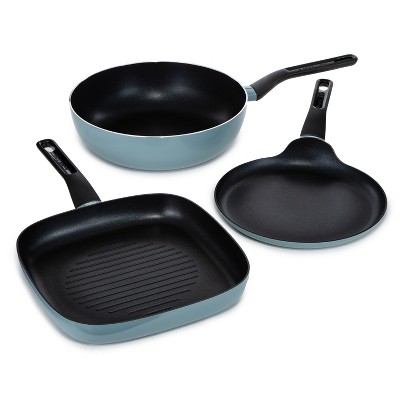 BergHOFF Slate Non-stick Aluminum 7Pc Cookware Set with Glass Lid