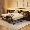 Daybed with Trundle, Twin Daybed with Pop Up Trundle Set, Metal Twin Bed Frame with Steel Slat Support, Sofa BedFrame for Kids/Teens/Adults - 3 of 4
