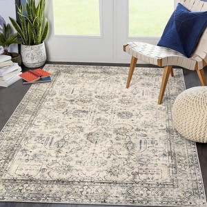 Vintage Area Rugs for Living Room, Washable Carpet Indoor Non Slip Large Area Rugs, Soft Low Pile Rug Foldable Floor Rug - 1 of 4