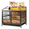 FURNIinspire Pet Crates And Houses Versatile Furniture Style Dog Pet Cage With Storage, Wooden Dog Kennel With Doors, Brown, 34.65"*15.75"*31.5" - 2 of 4