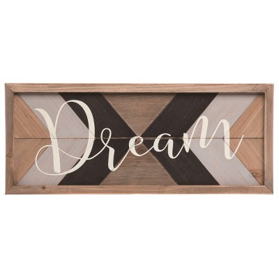 Transpac Wood 19 in. Multicolor Spring Dream Framed Rustic Pattern Wall Decor