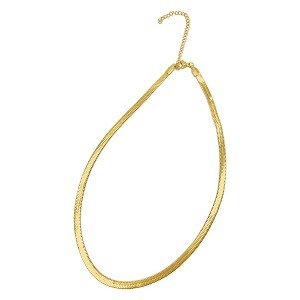 Adornia Tarnish Resistant 14k Gold Plated Snake HerringboneChain - 1 of 2