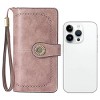 Women’s Wallet Leather Wristlet – RFID Blocking Large Capacity Credit Card Holder with Zipper Pocket, Multiple Compartments & Phone Slot - 4 of 4