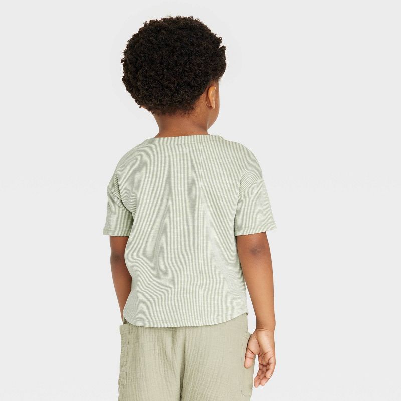 Grayson Collective Toddler Short Sleeve Ribbed Henley T-Shirt - Sage Green, 2 of 7