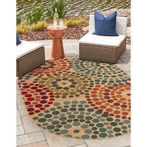 Unique Loom    Outdoor Modern Spark Area Rug - 1 of 4