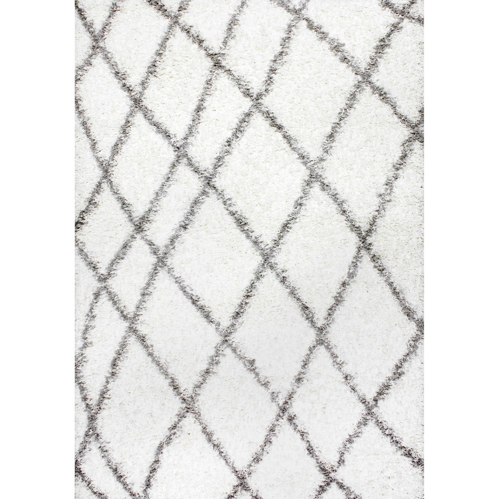 Photos - Area Rug 3'2"x5' Alvera Easy Shag  Silver/White - nuLOOM