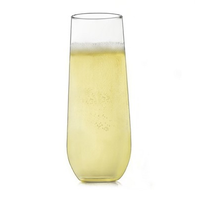 Libbey Stemless Champagne Flute Glasses, 8.5 ounce, Set of 12