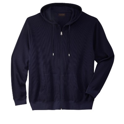 Boulder Creek by KingSize Men's Big & Tall  Thermal Waffle Zip Hoodie
