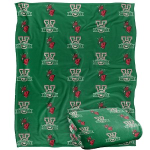 Mississippi Valley State University Logo Pattern Silky Touch Blanket White 50x60 - 1 of 4
