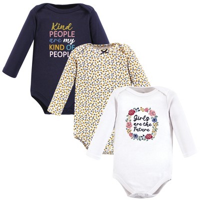 Image of Hudson Baby Infant Girl Cotton Long-Sleeve Bodysuits, Girls Are The Future, 6-9 Months