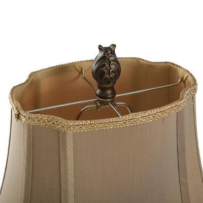 Bronze Gourd Shape Table Lamp with Bell Shade