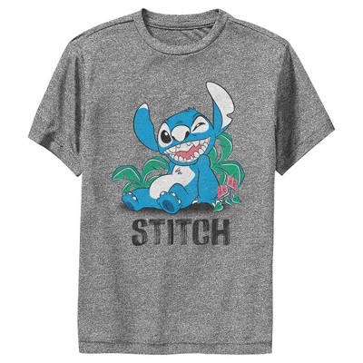 Boy's Lilo & Stitch Distressed Stitch Wink Performance Tee : Target