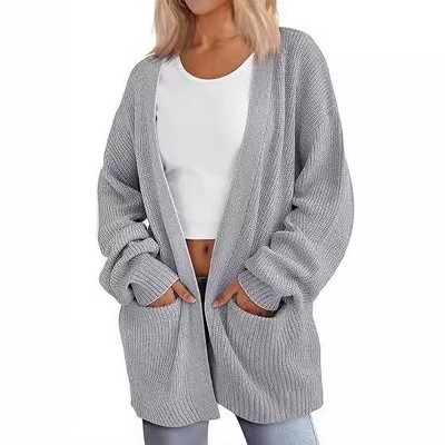 Womens Oversized Cardigans Soft Knit Cardigan Sweater with Pockets