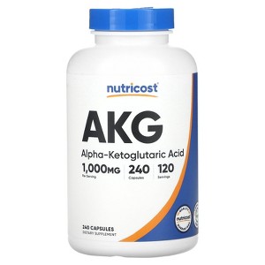 Nutricost AKG (Alpha-Ketoglutaric Acid), 1,000 mg, 240 Capsules (500 mg per Capsule) - 1 of 2