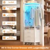 Besiost Freestanding Corner Closet with Hanging, Closet Rack with Drawers and Hooks - 3 of 4