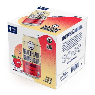 Health-Ade Pink Lady Apple Kombucha - 4ct/11.5 fl oz Cans