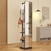PAGED 65.7"x17.7" Full Length Mirror,Leaning Floor Full Body Mirror with Shelves for Storage,Suitable for Bedroom,Living Room,Cloakroom - 2 of 4