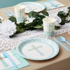 Juvale 144 Piece Baptism Decorations Tea Party Supplies, Includes Disposable Paper Plates, Napkins, Cups, Cutlery - 2 of 4