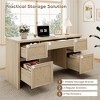 Brafabhome 57" Rattan 5-Drawer Executive Desk with Power Outlets, Modern Writing Desk Wooden Computer Desk with File Drawers for Home Office Bedroom - 4 of 4