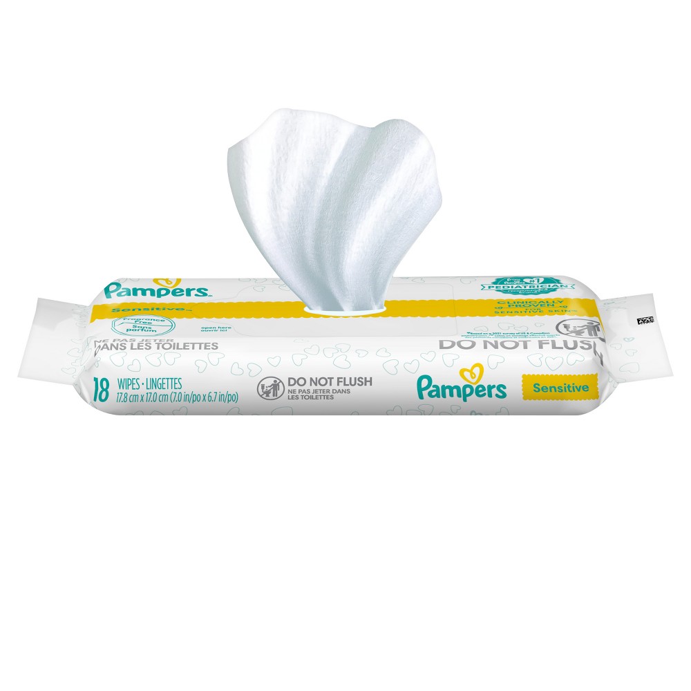 Photos - Baby Hygiene Pampers Sensitive Baby Wipes - 18ct 