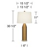 360 Lighting Starfire 30 1/2" Tall Large Modern End Table Lamp Gold Brass Finish Metal Single White Shade Living Room Bedroom Bedside Nightstand House - 4 of 4