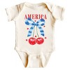 The Juniper Shop Coquette America Cherries Baby Short Sleeve Bodysuit - 2 of 4