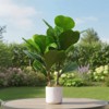 Orieon 2 Pack Faux Artificial Fiddle Leaf Fig Tree, 16" Faux Ficus Lyrata in White Marble Pot, Indoor Office Home Decor - 4 of 4