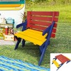 VisioGear Patio Wooden Rocking Chairs, Multi-Functional Arm Chair with 1 Table and 2 Benches (All-in-one) for Kids, Multicolored, 40.60"*20.1"*18.7" - 3 of 4