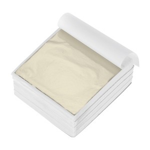 Unique Bargains Shiny Texture Imitation Gold Leaf Sheets for Sculpture DIY Arts 400 Pcs - 1 of 4
