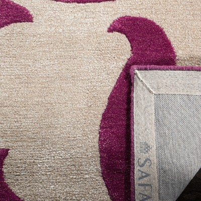 Soho Purple and Beige Wool Hand-Tufted Area Rug