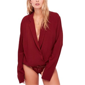Free People Womens Elsa Bodysuit Jumpsuit, Red, Small - 1 of 1
