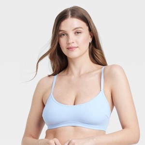 Women's Cotton Blend Scoop Ribbed Bralette - Auden™ - 1 of 4